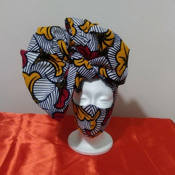 Hand Crafted Accessories - 🔥Sale Stunning Ankara fabric headwrap and facema…